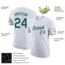 Load image into Gallery viewer, Custom White Kelly Green-Gray Performance T-Shirt
