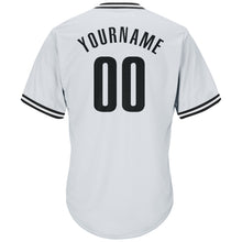 Load image into Gallery viewer, Custom White Black Authentic Throwback Rib-Knit Baseball Jersey Shirt
