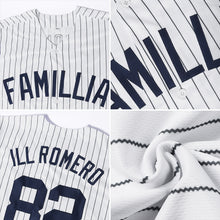 Load image into Gallery viewer, Custom White Navy Strip Red-Navy Authentic Baseball Jersey
