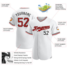 Load image into Gallery viewer, Custom White Red-Black Authentic Baseball Jersey
