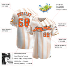 Load image into Gallery viewer, Custom White Orange Strip Orange-Black Authentic Baseball Jersey
