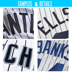 Custom White Light Blue Strip Light Blue-Red Authentic Baseball Jersey