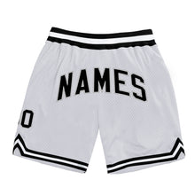 Load image into Gallery viewer, Custom White Black-Silver Gray Authentic Throwback Basketball Shorts
