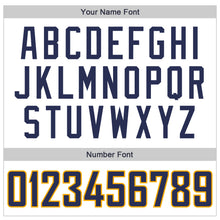 Load image into Gallery viewer, Custom White Navy-Gold Authentic Throwback Basketball Jersey
