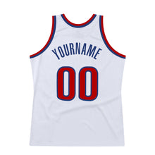 Load image into Gallery viewer, Custom White Red-Royal Authentic Throwback Basketball Jersey
