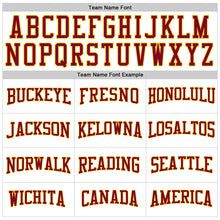 Load image into Gallery viewer, Custom White Maroon-Gold Authentic Throwback Basketball Jersey
