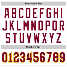 Load image into Gallery viewer, Custom White Maroon-Gold Authentic Throwback Basketball Jersey

