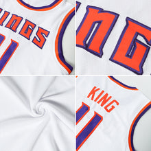 Load image into Gallery viewer, Custom White Maroon-Gold Authentic Throwback Basketball Jersey
