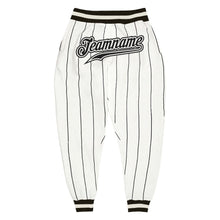 Load image into Gallery viewer, Custom White Black Pinstripe Black-White Sports Pants
