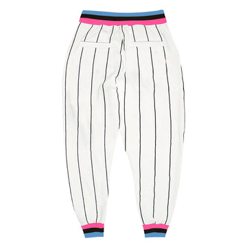 Custom White Black Pinstripe Pink-Light Blue Sports Pants