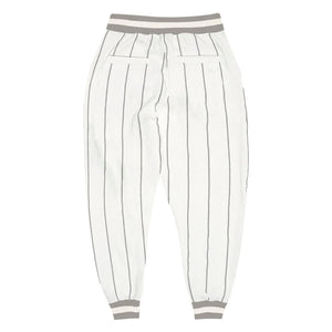 Custom White Gray Pinstripe Gray-White Sports Pants