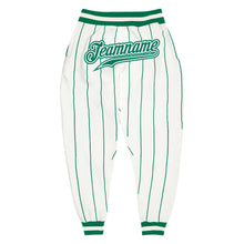 Load image into Gallery viewer, Custom White Kelly Green Pinstripe Kelly Green-White Sports Pants

